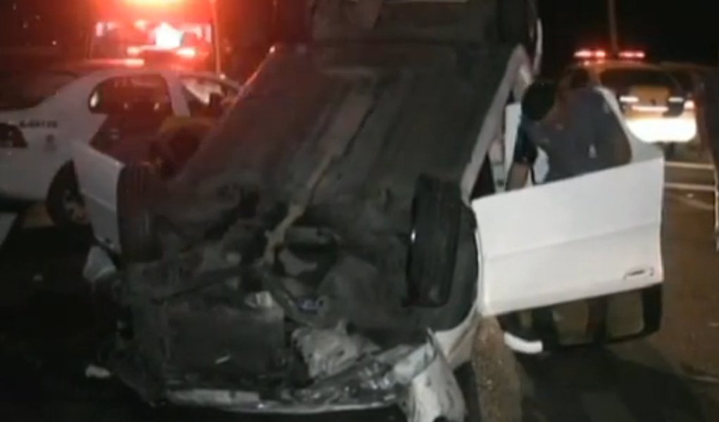 Sequestro termina com morte e acidente em São Paulo (Foto: Reprodução/TV Globo) Sequestro termina com morte e acidente em São Paulo