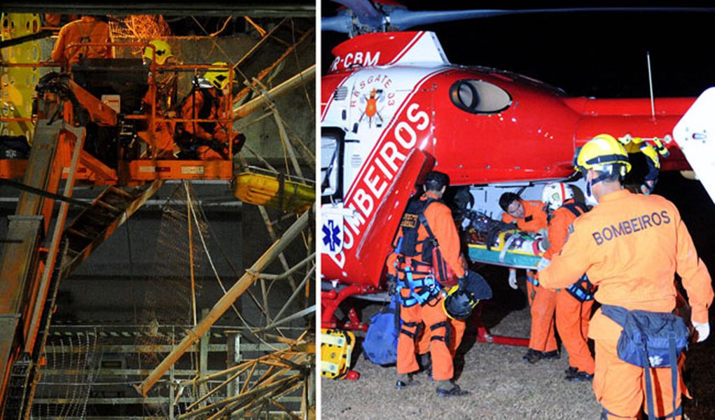 Depois do acidente, obras paradas no Estádio de Brasília (Foto: Folhapress) Depois do acidente, obras paradas no Estádio de Brasília