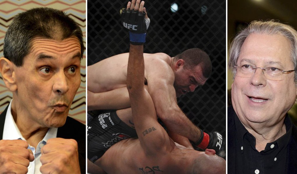 “Dirceu me derrubou, mas salvei o Brasil dele” (Foto: Marcelo Fonseca/Folhapress_UFC/Divulgação_Folhapress) “Dirceu me derrubou, mas salvei o Brasil dele”