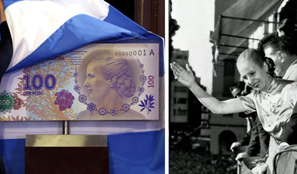 Sessenta anos depois da morte, Evita vira nota de 100 pesos (Foto: Reuters_Divulgação) Sessenta anos depois da morte, Evita vira nota de 100 pesos