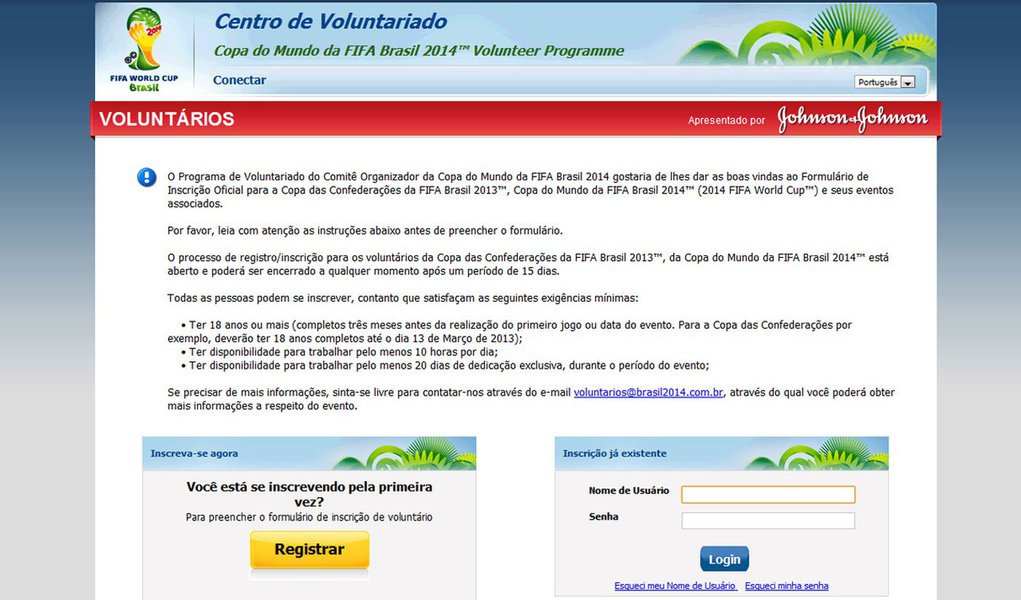 Voluntários podem se inscrever para a Copa (Foto: Divulgação) Voluntários podem se inscrever para a Copa