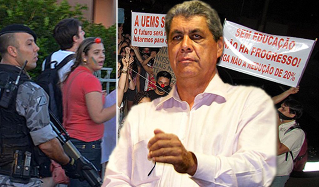 Estudantes protestam contra governo no Mato Grosso do Sul (Foto: Edição/247) Estudantes protestam contra governo no Mato Grosso do Sul