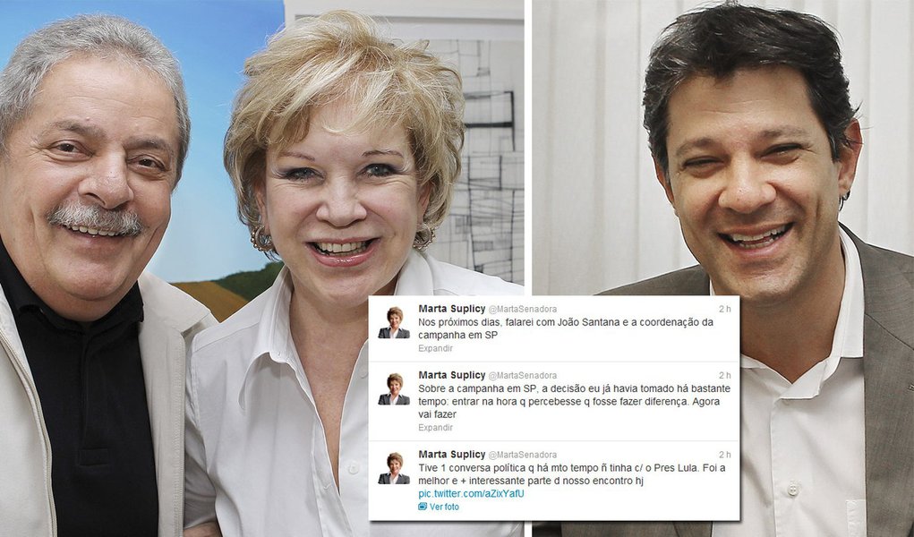 Marta vê segundo turno com Russomano e Haddad (Foto: Edição/247) Marta vê segundo turno com Russomano e Haddad