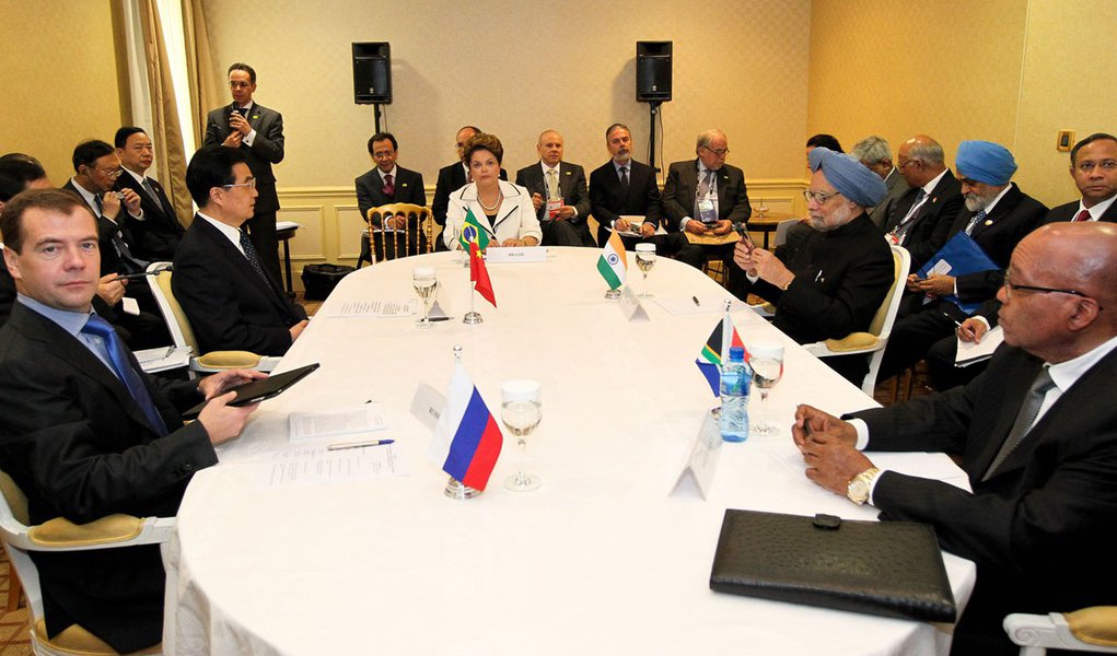 Brics discutem ampliação de parcerias econômicas (Foto: Roberto Stuckert Filho) Brics discutem ampliação de parcerias econômicas