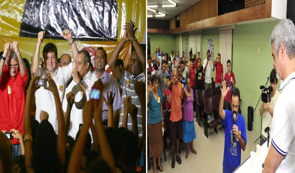 O casamento entre religião e política eleitoral (Foto: Roberto Pereira/PSB e Sérgio Figueiredo/Ag. Grão) O casamento entre religião e política eleitoral