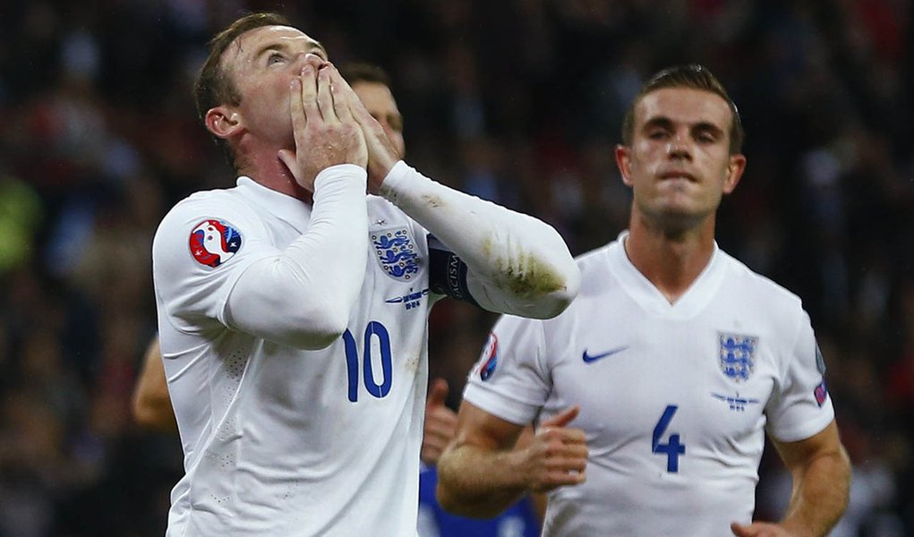 Wayne Rooney comemora gol da Inglaterra contra San Marino em Wembley. REUTERS/Eddie Keogh (Foto: Charles Nisz) Wayne Rooney comemora gol da Inglaterra contra San Marino em Wembley. REUTERS/Eddie Keogh