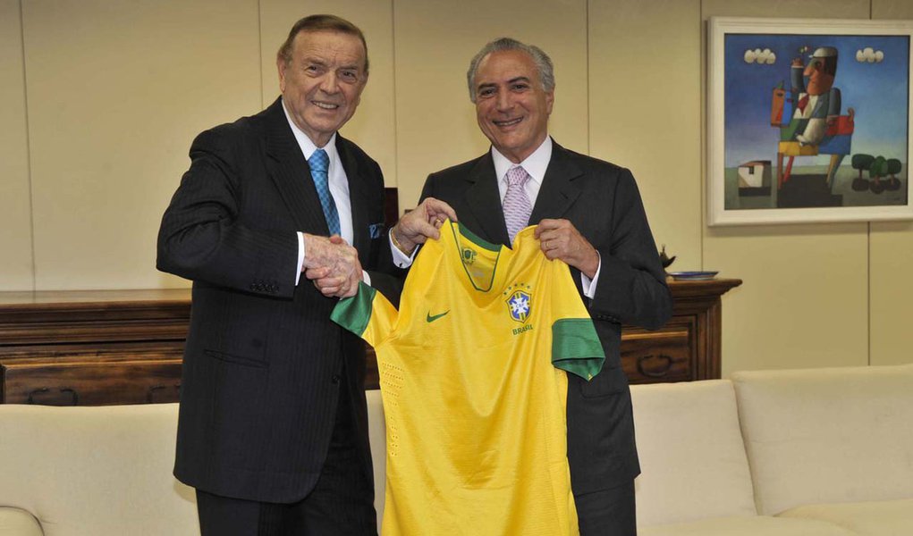 Presidente da CBF é recebido por Temer no Palácio do Planalto (Foto: José Cruz/Agência Brasil) Presidente da CBF é recebido por Temer no Palácio do Planalto