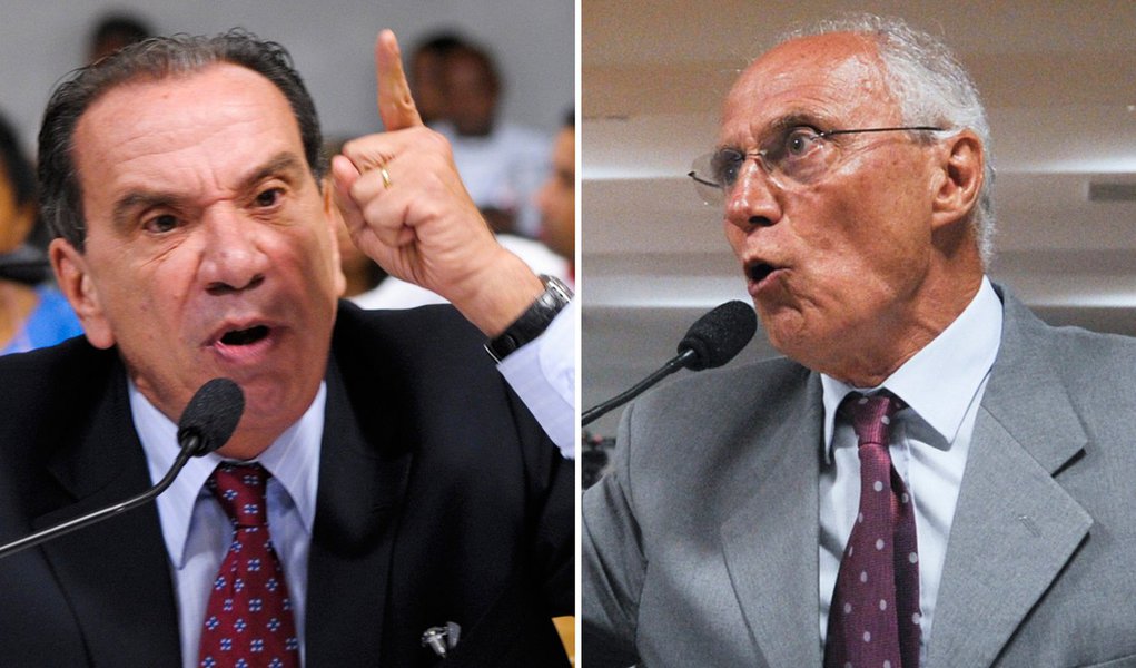 Suplicy e Aloysio Nunes duelam sobre Pinheirinho (Foto: Montagem/Agência Senado) Suplicy e Aloysio Nunes duelam sobre Pinheirinho