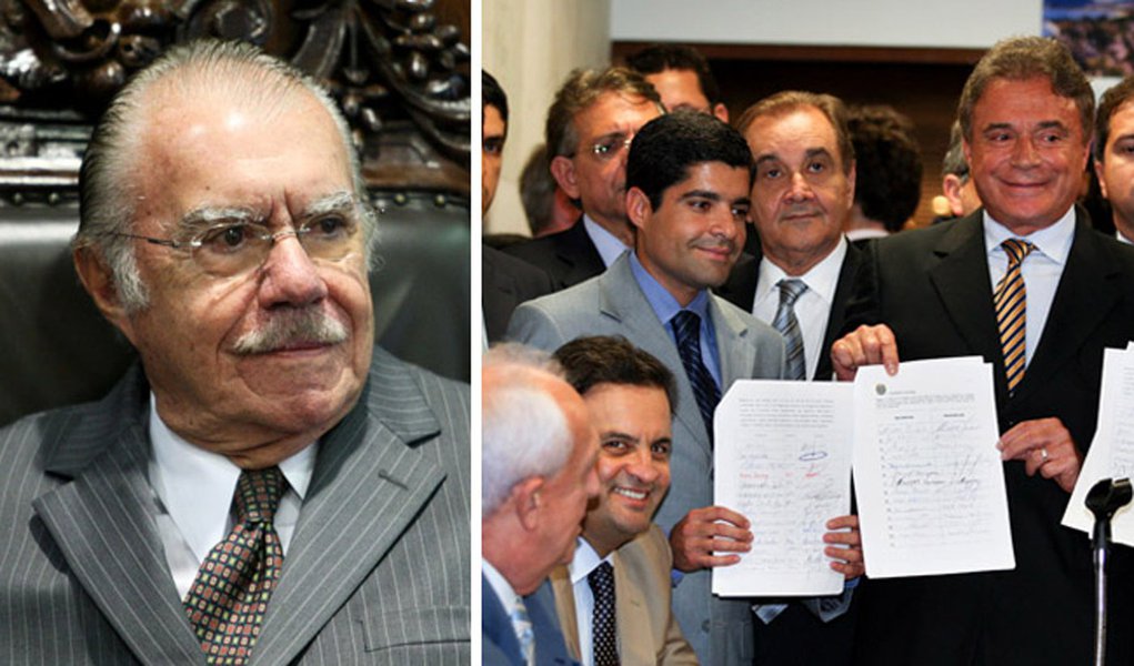 José Sarney sobre a CPI: “Vai dar m...” (Foto: Sérgio Lima/Folhapress_Alan Marques/FolhapressSérgio Lima/Folhapress_Alan Marques/Folhapress) José Sarney sobre a CPI: “Vai dar m...”