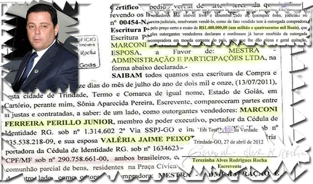 Escritura de venda de casa traz problemas a Perillo (Foto: Edição/247) Escritura de venda de casa traz problemas a Perillo