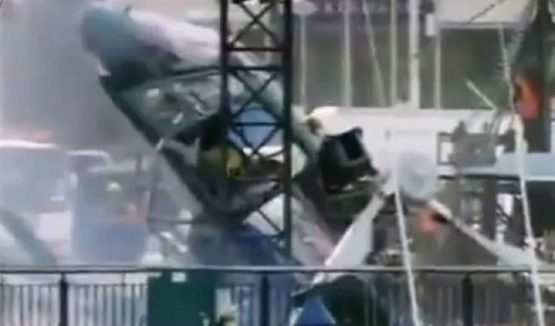 Queda de helicóptero é registrada por vídeo na Nova Zelândia (Foto: REPRODUÇÃO) Queda de helicóptero é registrada por vídeo na Nova Zelândia