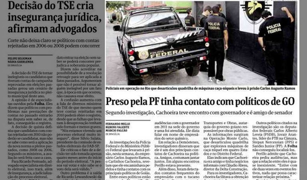 Folha também escondeu caso Carlinhos Cachoeira (Foto: Reprodução) Folha também escondeu caso Carlinhos Cachoeira