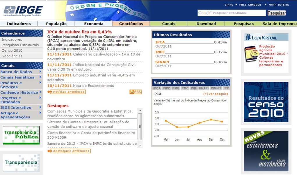 Sistema pode ter permitido outros vazamentos no IBGE (Foto: REPRODUÇÃO) Sistema pode ter permitido outros vazamentos no IBGE