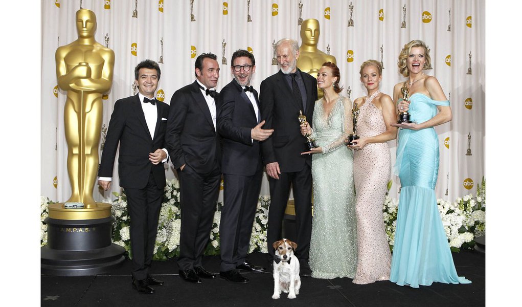 A consagração francesa no Oscar 2012 (Foto: Mike Blake/REUTERS) A consagração francesa no Oscar 2012
