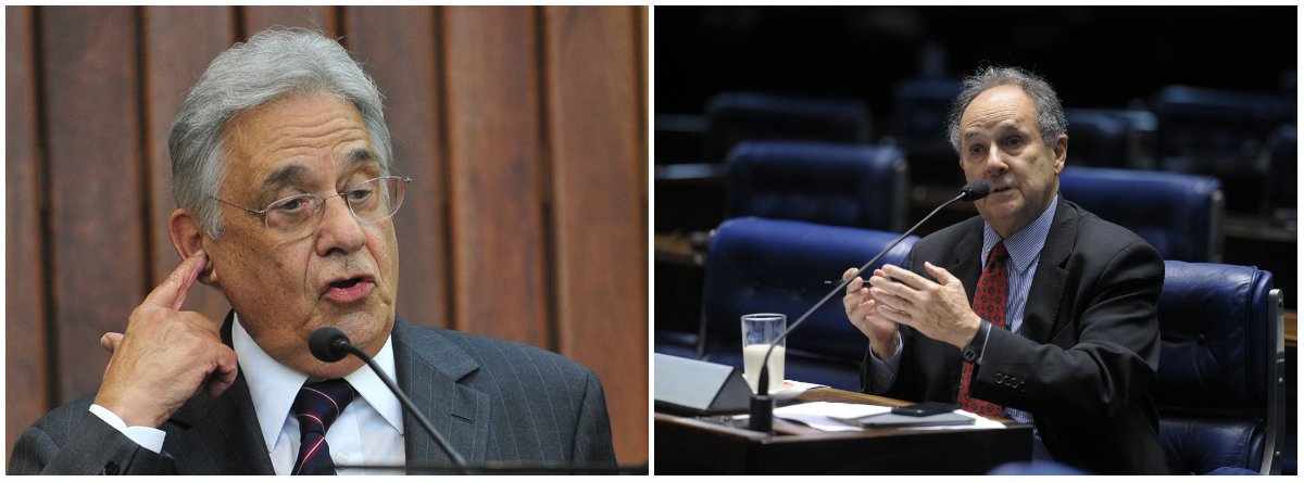 Três tucanos — o ex-presidente Fernando Henrique Cardoso, o secretário-geral do PSDB, deputado Marcus Pestana (MG), e o ministro das Relações Exteriores, Aloysio Nunes— lançam na terça-feira, em conjunto com o senador Cristovam Buarque (PPS-DF), um manifesto pela união do chamado centro político na eleição presidencial deste ano (Foto: Leonardo Lucena) Três tucanos — o ex-presidente Fernando Henrique Cardoso, o secretário-geral do PSDB, deputado Marcus Pestana (MG), e o ministro das Relações Exteriores, Aloysio Nunes— lançam na terça-feira, em conjunto com o senador Cristovam Buarque (PPS-DF), um manifesto pela união do chamado centro político na eleição presidencial deste ano