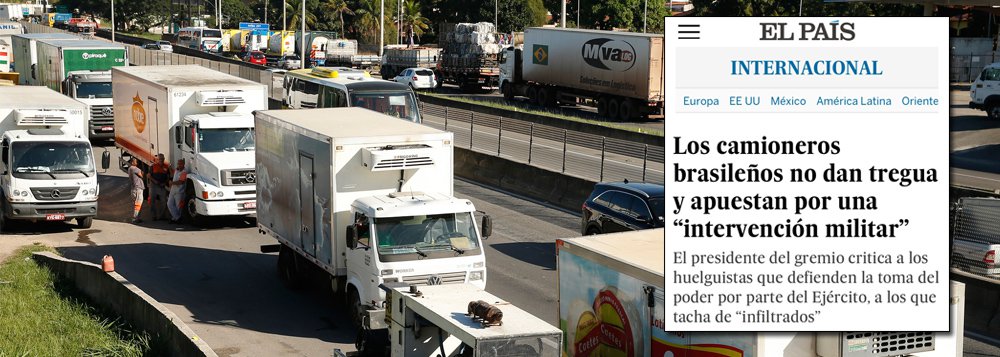 O jornal espanhol foi às ruas de São Paulo e Recife para ouvir opiniões sobre a paralisação dos caminhoneiros, e constatou que, apesar do apoio da população ao movimento, "há quem acredite que a solução para a atual crise brasileira seja uma intervenção militar", além da "falta de interesse pelas eleições de outubro"". (Foto: Paulo Emílio) O jornal espanhol foi às ruas de São Paulo e Recife para ouvir opiniões sobre a paralisação dos caminhoneiros, e constatou que, apesar do apoio da população ao movimento, "há quem acredite que a solução para a atual crise brasileira seja uma intervenção militar", além da "falta de interesse pelas eleições de outubro"".
