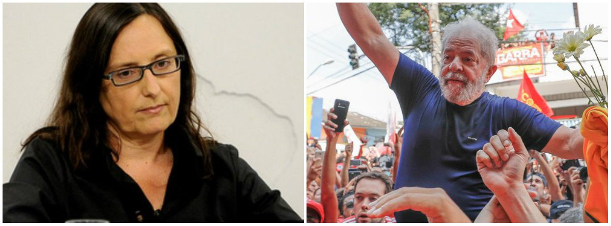A jornalista Eleonora de Lucena afirmou que “a prisão do presidente Lula mostra que, se ele não puder concorrer, as eleições estão comprometidas. Por isso também o Projeto Brasil Nação fez uma carta de solidariedade ao presidente Lula, condenando a prisão e denunciando o processo fraudulento que ocorreu no Judiciário”; “Hoje o presidente Lula é o emblema da defesa da democracia” (Foto: Leonardo Lucena) A jornalista Eleonora de Lucena afirmou que “a prisão do presidente Lula mostra que, se ele não puder concorrer, as eleições estão comprometidas. Por isso também o Projeto Brasil Nação fez uma carta de solidariedade ao presidente Lula, condenando a prisão e denunciando o processo fraudulento que ocorreu no Judiciário”; “Hoje o presidente Lula é o emblema da defesa da democracia”