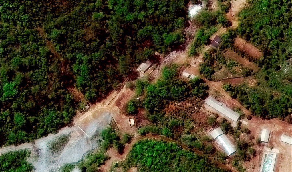 Imagem de satélite da instalação de testes nucleares norte-coreana de Punggye-ri em Hamgyong, Coreia do Norte 23/05/2018 ©2018 DigitalGlobe, a Maxar company/Divulgação via REUTERS (Foto: Paulo Emílio) Imagem de satélite da instalação de testes nucleares norte-coreana de Punggye-ri em Hamgyong, Coreia do Norte 23/05/2018 ©2018 DigitalGlobe, a Maxar company/Divulgação via REUTERS