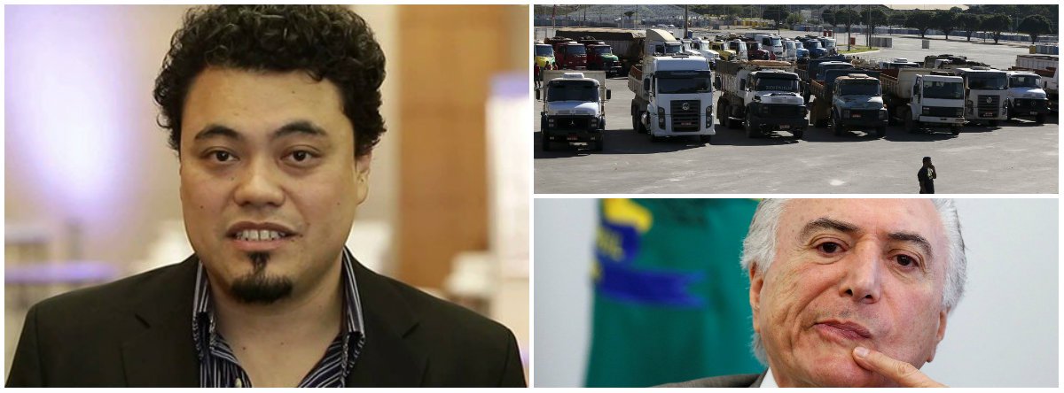 "O atual governo não tem legitimidade para negociar, dialogar ou fazer valer as leis. Os caminhoneiros sabem disso, as empresas de transporte sabem disso, os grandes produtores rurais e as indústrias sabem disso, a sociedade brasileira sabe disso", diz o jornalista Leonardo Sakamoto (Foto: Leonardo Lucena) "O atual governo não tem legitimidade para negociar, dialogar ou fazer valer as leis. Os caminhoneiros sabem disso, as empresas de transporte sabem disso, os grandes produtores rurais e as indústrias sabem disso, a sociedade brasileira sabe disso", diz o jornalista Leonardo Sakamoto