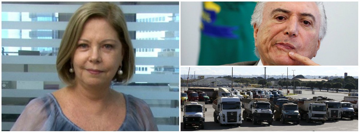O "Partido dos Caminhoneiros" conseguiu o que MST, MTST, CUT e siglas de oposição ao governo Temer ameaçaram e não tiveram força para fazer, nem mesmo com a prisão de Lula: paralisar o País, diz Eliane Cantanhede, no Estadão; "É uma nova força política que pode ser qualquer coisa, menos um movimento de esquerda" (Foto: Leonardo Lucena) O "Partido dos Caminhoneiros" conseguiu o que MST, MTST, CUT e siglas de oposição ao governo Temer ameaçaram e não tiveram força para fazer, nem mesmo com a prisão de Lula: paralisar o País, diz Eliane Cantanhede, no Estadão; "É uma nova força política que pode ser qualquer coisa, menos um movimento de esquerda"