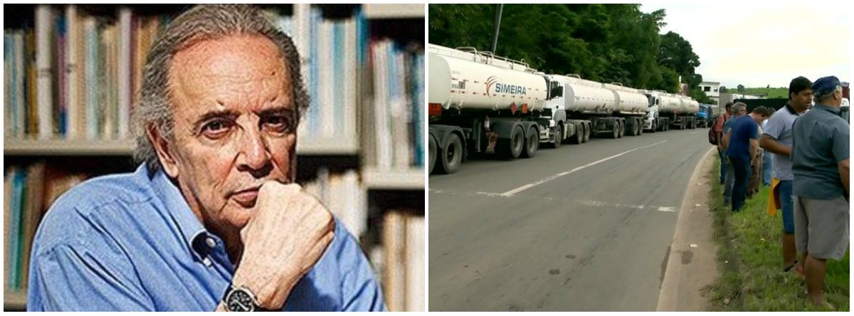 "O governo que não chegou a governar proclamou sua inexistência. Temer, o perplexo, fez renúncia branca, com a admitida passagem da responsabilidade do Executivo para o Legislativo", diz o jornalista Jânio de Freitas; "Os caminhoneiros param um país parado" (Foto: Leonardo Lucena) "O governo que não chegou a governar proclamou sua inexistência. Temer, o perplexo, fez renúncia branca, com a admitida passagem da responsabilidade do Executivo para o Legislativo", diz o jornalista Jânio de Freitas; "Os caminhoneiros param um país parado"