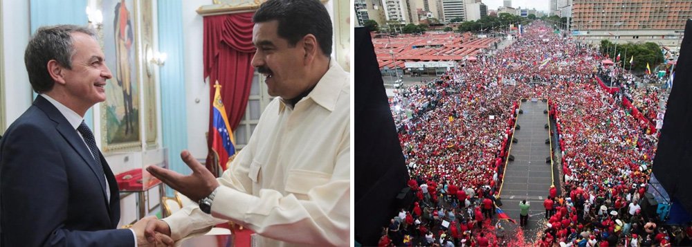 "Quarenta e oito horas antes do pleito, o líder socialista espanhol Luiz Zapatero, um dos principais fiadores internacionais das eleições venezuelanas, desembarca em Caracas para defender um pacto de pacificação entre as forças políticas do país, que pode até incluir participação em governo", escreve o jornalista e colunista do 247 Paulo Moreira Leite, que está em Caracas para a cobertura da eleição presidencial (Foto: Paulo Moreira Leite) "Quarenta e oito horas antes do pleito, o líder socialista espanhol Luiz Zapatero, um dos principais fiadores internacionais das eleições venezuelanas, desembarca em Caracas para defender um pacto de pacificação entre as forças políticas do país, que pode até incluir participação em governo", escreve o jornalista e colunista do 247 Paulo Moreira Leite, que está em Caracas para a cobertura da eleição presidencial