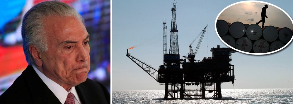 O petróleo entra em uma nova era de ouro, com a disparada nos preços no mercado internacional; o barril já está sendo negociado a US$ 80 o barril e especialistas não descartam que chegue a US$ 100 em 2019; o Brasil ficará fora da festa, porque o governo do golpe está entregando o pré-sal na bacia das almas, praticamente de graça para as grandes petroleiras internacionais; a petroleiras arrematam os campos de exploração a aproximadamente US$ 1 dólar o barril e poderão vender o petróleo até por US$ 100 o barril. Os bilhões arrecadados com os leilões vão quase todos para os bancos e os rentistas, alimentando o pagamento dos juros da dívida pública (Foto: Mauro Lopes) O petróleo entra em uma nova era de ouro, com a disparada nos preços no mercado internacional; o barril já está sendo negociado a US$ 80 o barril e especialistas não descartam que chegue a US$ 100 em 2019; o Brasil ficará fora da festa, porque o governo do golpe está entregando o pré-sal na bacia das almas, praticamente de graça para as grandes petroleiras internacionais; a petroleiras arrematam os campos de exploração a aproximadamente US$ 1 dólar o barril e poderão vender o petróleo até por US$ 100 o barril. Os bilhões arrecadados com os leilões vão quase todos para os bancos e os rentistas, alimentando o pagamento dos juros da dívida pública