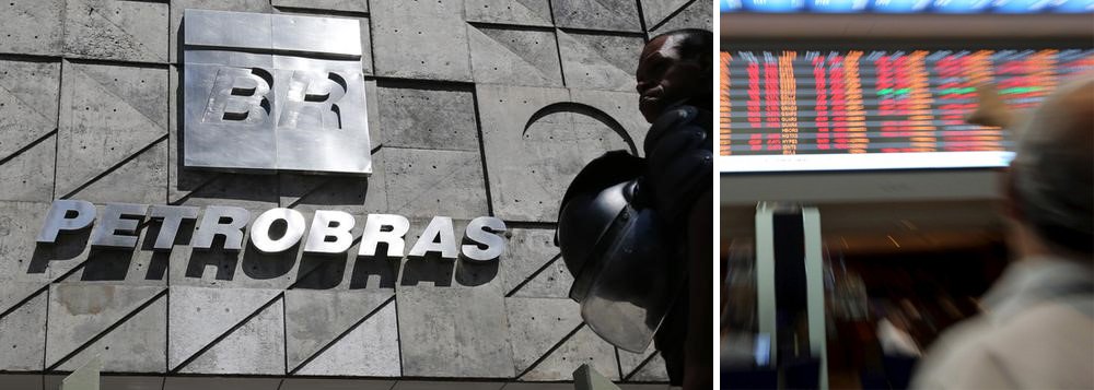 Os papéis da Petrobras começaram esta quinta despencando na Bolsa de Valores de Paulo, com queda de 14%; Ibovespa abriu caindo 1%; o "mercado", composto pelos grandes bancos, grandes empresas e especuladores, reage muito mal à crise da Petrobras; na noite de ontem, os ADRs da empresa chegaram a cair mais de 10% em Nova York (Foto: Mauro Lopes) Os papéis da Petrobras começaram esta quinta despencando na Bolsa de Valores de Paulo, com queda de 14%; Ibovespa abriu caindo 1%; o "mercado", composto pelos grandes bancos, grandes empresas e especuladores, reage muito mal à crise da Petrobras; na noite de ontem, os ADRs da empresa chegaram a cair mais de 10% em Nova York