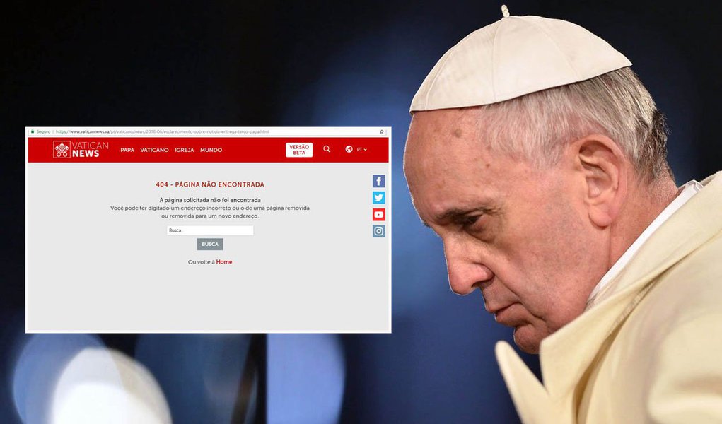 O serviço de notícias Vatican News apagou, neste noite, um post usado por empresas de checagem de dados, como a Agência Lupa, para criticar a mídia independente, que noticiou tentativa de Juan Grabois, consultor do Papa Francisco, de visitar Lula; sites como 247, DCM e Fórum foram acusados pela Lupa de propagar fake news depois do post do Vatican News, mas a mensagem foi deletada; num episódio anterior, o Vatican News também se negou a confirmar uma notícia verídica – a de que o papa telefonou para a mãe da vereadora Marielle Franco, após seu assassinato (Foto: Leonardo Attuch) O serviço de notícias Vatican News apagou, neste noite, um post usado por empresas de checagem de dados, como a Agência Lupa, para criticar a mídia independente, que noticiou tentativa de Juan Grabois, consultor do Papa Francisco, de visitar Lula; sites como 247, DCM e Fórum foram acusados pela Lupa de propagar fake news depois do post do Vatican News, mas a mensagem foi deletada; num episódio anterior, o Vatican News também se negou a confirmar uma notícia verídica – a de que o papa telefonou para a mãe da vereadora Marielle Franco, após seu assassinato