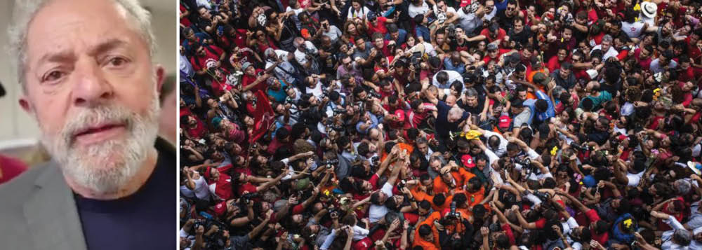 Pouco depois de ter decidido se apresentar à Polícia Federal para o cumprimento do mandado de prisão política expedido por Sérgio Moro, o ex-presidente explicou em vídeo, divulgado neste domingo, 22, os motivos de sua decisão; "Eu poderia ter fugido. Eu não quis fugir, porque inocente não corre, enfrenta. E eu quero provar a minha inocência. Se tem político que não tem honra e não se defende, eu tenho muita honra e quero me defender", disse; Lula afirmou também que iria para Curitiba para provar que Sergio e o procurador Deltan Dallagnol estão mentindo. "Eles estão quase como serviçais da Globo. A Globo é que dá veracidade às mentiras que eles contam e eu resolvi enfrentá-los" (Foto: Aquiles Lins) Pouco depois de ter decidido se apresentar à Polícia Federal para o cumprimento do mandado de prisão política expedido por Sérgio Moro, o ex-presidente explicou em vídeo, divulgado neste domingo, 22, os motivos de sua decisão; "Eu poderia ter fugido. Eu não quis fugir, porque inocente não corre, enfrenta. E eu quero provar a minha inocência. Se tem político que não tem honra e não se defende, eu tenho muita honra e quero me defender", disse; Lula afirmou também que iria para Curitiba para provar que Sergio e o procurador Deltan Dallagnol estão mentindo. "Eles estão quase como serviçais da Globo. A Globo é que dá veracidade às mentiras que eles contam e eu resolvi enfrentá-los"