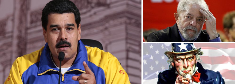 "É o império tentando com suas garras controlar e dominar outra vez a América Latina. O que estão fazendo a Lula aumentará a consciência, a luta do Brasil e a força do que vai ser uma nova onda de povos livres", o presidente venezuelano Nicolás Maduro; "É uma canalhice o que está sendo feito contra o ex-presidente do Brasil", disse ainda (Foto: Leonardo Attuch) "É o império tentando com suas garras controlar e dominar outra vez a América Latina. O que estão fazendo a Lula aumentará a consciência, a luta do Brasil e a força do que vai ser uma nova onda de povos livres", o presidente venezuelano Nicolás Maduro; "É uma canalhice o que está sendo feito contra o ex-presidente do Brasil", disse ainda