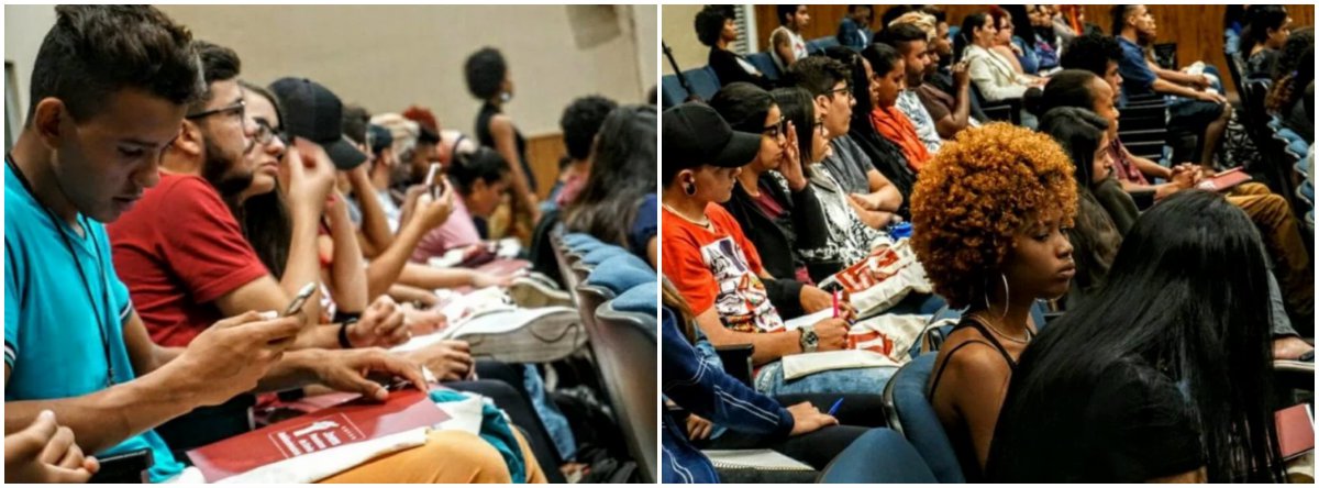 Cerca de 200 estudantes acompanharam a aula inaugural do curso para promotores de direitos realizada no último sábado, dia 28 de abril, na Faculdade de Direito da FMU, em São Paulo; encontro foi promovido pela Uneafro Brasil em parceria com o Ministério Público do Trabalho (MPT-SP) e a Organização Internacional do Trabalho (OIT); serão ao todo 8 aulas, sempre nos últimos sábados de cada mês (Foto: Gisele Federicce) Cerca de 200 estudantes acompanharam a aula inaugural do curso para promotores de direitos realizada no último sábado, dia 28 de abril, na Faculdade de Direito da FMU, em São Paulo; encontro foi promovido pela Uneafro Brasil em parceria com o Ministério Público do Trabalho (MPT-SP) e a Organização Internacional do Trabalho (OIT); serão ao todo 8 aulas, sempre nos últimos sábados de cada mês