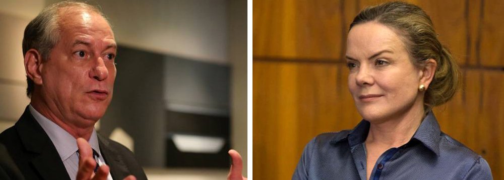 Pré-candidato do PDT à presidência da República, Ciro Gomes declarou ter pena da presidente do PT, Gleisi Hoffmann (PT-PR), que disse que uma eventual aliança em que o PT ocuparia a vice de Ciro numa chapa presidencial não passaria nem com "reza brava"; "Vou ter paciência, respeito e compreendo o drama do PT. E tenho pena de uma pessoa da responsabilidade da presidente nacional do PT dizer uma coisa dessas", disse ele; Ciro disse ainda que a população brasileira não é um "eleitorado de cabresto", sinalizando que ele espera ter apoio de eleitores do PT, mas não uma aliança formal com o partido (Foto: Leonardo Attuch) Pré-candidato do PDT à presidência da República, Ciro Gomes declarou ter pena da presidente do PT, Gleisi Hoffmann (PT-PR), que disse que uma eventual aliança em que o PT ocuparia a vice de Ciro numa chapa presidencial não passaria nem com "reza brava"; "Vou ter paciência, respeito e compreendo o drama do PT. E tenho pena de uma pessoa da responsabilidade da presidente nacional do PT dizer uma coisa dessas", disse ele; Ciro disse ainda que a população brasileira não é um "eleitorado de cabresto", sinalizando que ele espera ter apoio de eleitores do PT, mas não uma aliança formal com o partido