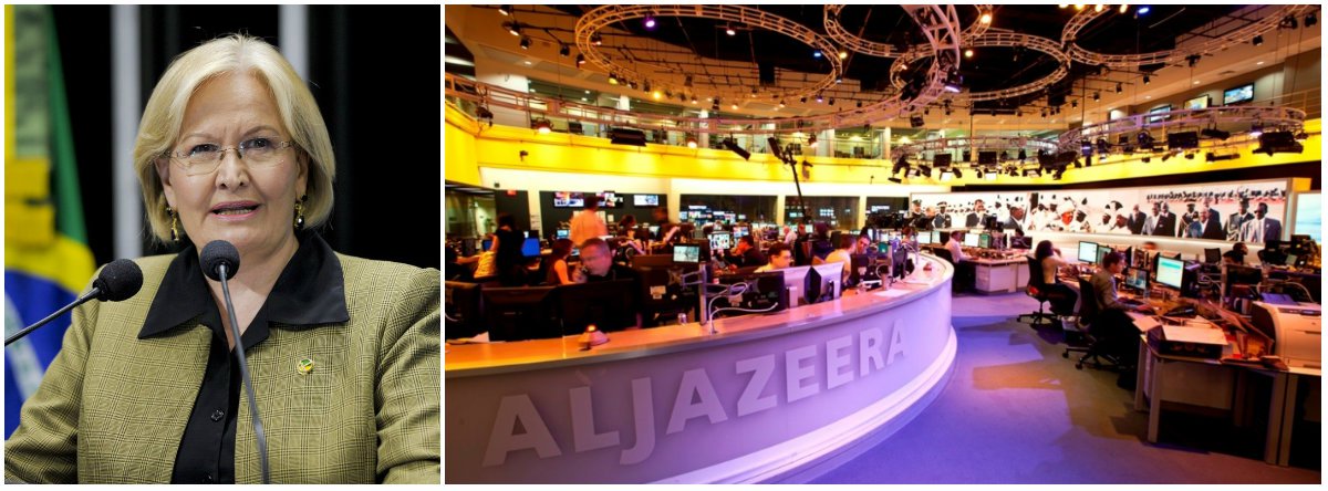 Em nota, a Diretoria do Instituto da Cultura Árabe "repudia veementemente a declaração da senadora Ana Amélia (PP-RS)" em crítica a um depoimento da senadora Gleisi Hoffmann sobre o ex-presidente Lula à rede de televisão Al Jazeera, quando relacionou a emissora a grupos terroristas; "Relacionar uma emissora de TV do mundo árabe a grupos terroristas, além de demonstração de desconhecimento em relação aos países árabes, é prática explícita de preconceito racial e islamofobia", diz a nota; leia a íntegra (Foto: Gisele Federicce) Em nota, a Diretoria do Instituto da Cultura Árabe "repudia veementemente a declaração da senadora Ana Amélia (PP-RS)" em crítica a um depoimento da senadora Gleisi Hoffmann sobre o ex-presidente Lula à rede de televisão Al Jazeera, quando relacionou a emissora a grupos terroristas; "Relacionar uma emissora de TV do mundo árabe a grupos terroristas, além de demonstração de desconhecimento em relação aos países árabes, é prática explícita de preconceito racial e islamofobia", diz a nota; leia a íntegra