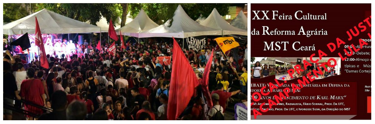 A tradicional Feira da Reforma Agrária, realizada mensalmente em Fortaleza, para comercialização dos produtos dos assentamentos do Movimento os Trabalhadores Sem Terra (MST), será realizada, neste sábado (13), na Praça da Justiça, no acampamento "Lula Livre" (Foto: Fatima 247) A tradicional Feira da Reforma Agrária, realizada mensalmente em Fortaleza, para comercialização dos produtos dos assentamentos do Movimento os Trabalhadores Sem Terra (MST), será realizada, neste sábado (13), na Praça da Justiça, no acampamento "Lula Livre"