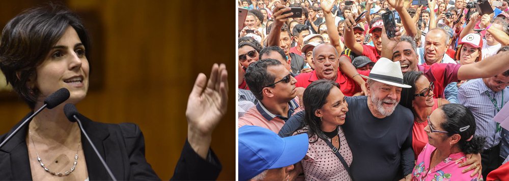 Deputada estadual e pré-candidata à Presidência da República pelo PCdoB, Manuela D'Ávila destacou, em entrevista ao jornal Correio Brasiliense destacou que nos momentos que antecederam a prisão do ex-presidente Luiz Inácio Lula da Silva, que está preso em Curitiba, ele se mostrou "um homem forte e sereno"; Ela diz esperar que a prisão de Lula sirva para "unir a esquerda e os democratas em torno da defesa da Constituição (Foto: Paulo Emílio) Deputada estadual e pré-candidata à Presidência da República pelo PCdoB, Manuela D'Ávila destacou, em entrevista ao jornal Correio Brasiliense destacou que nos momentos que antecederam a prisão do ex-presidente Luiz Inácio Lula da Silva, que está preso em Curitiba, ele se mostrou "um homem forte e sereno"; Ela diz esperar que a prisão de Lula sirva para "unir a esquerda e os democratas em torno da defesa da Constituição