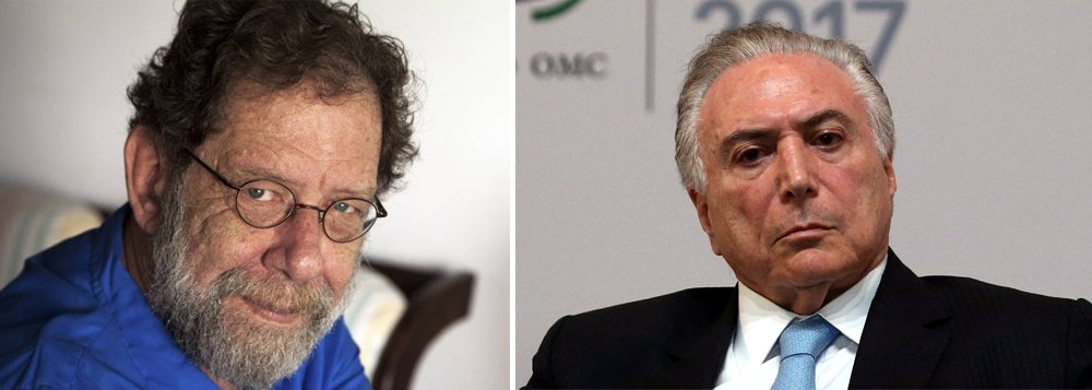 "Há um vazio de poder no Brasil. Temer não manda em nada, ele negocia", diz o escritor Eric Nepomuceno em texto publicado no Nocaute. "O Temer não manda em ninguém, a Polícia Federal, que em nome de uma autonomia, que seria desejável e louvável, age totalmente fora de controle, e não é de hoje" (Foto: Leonardo Lucena) "Há um vazio de poder no Brasil. Temer não manda em nada, ele negocia", diz o escritor Eric Nepomuceno em texto publicado no Nocaute. "O Temer não manda em ninguém, a Polícia Federal, que em nome de uma autonomia, que seria desejável e louvável, age totalmente fora de controle, e não é de hoje"