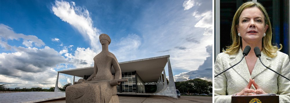 Por unanimidade, a 2ª Turma do STF absolveu a senadora Gleisi Hoffmann, seu marido, o ex-ministro Paulo Bernardo, e o empresário Ernesto Kugler das acusações de corrupção e lavagem e dinheiro; a presidente do PT também foi absolvida da acusação de crime eleitoral por 3 votos a 2; peça da PGR se baseava apenas nas delações de Alberto Youssef e Paulo Roberto Costa (Foto: Gisele Federicce) Por unanimidade, a 2ª Turma do STF absolveu a senadora Gleisi Hoffmann, seu marido, o ex-ministro Paulo Bernardo, e o empresário Ernesto Kugler das acusações de corrupção e lavagem e dinheiro; a presidente do PT também foi absolvida da acusação de crime eleitoral por 3 votos a 2; peça da PGR se baseava apenas nas delações de Alberto Youssef e Paulo Roberto Costa
