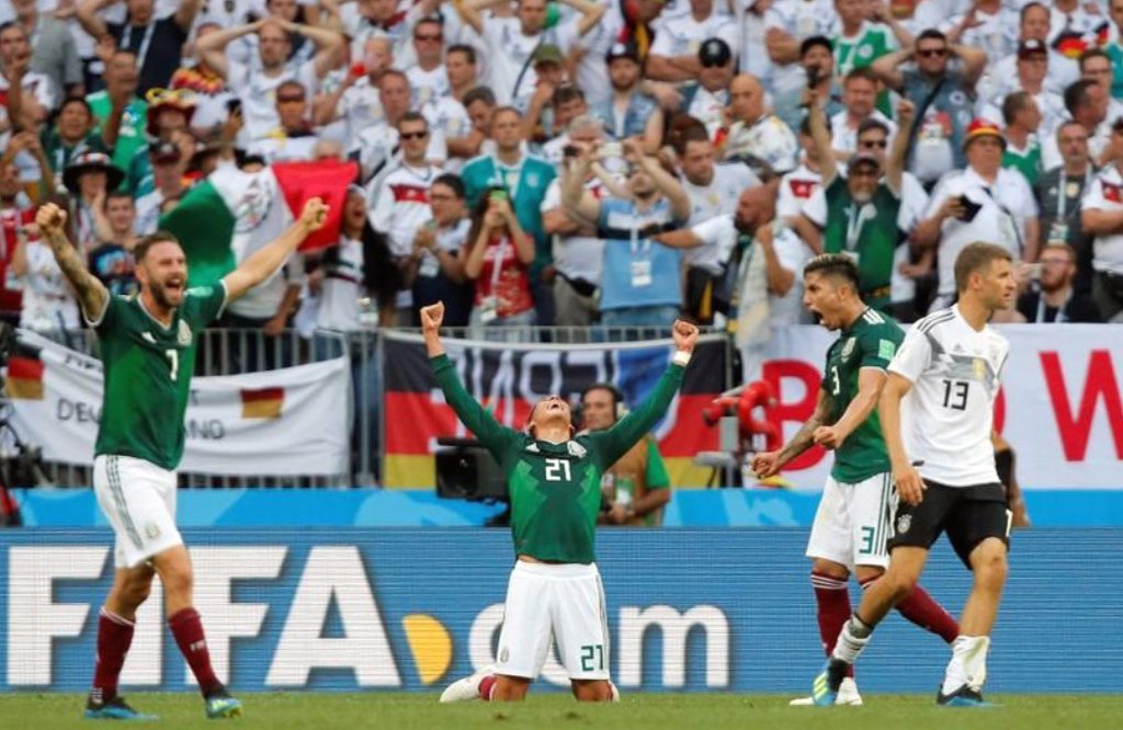 A seleção do México fez história neste domingo (17) ao derrotar a poderosa Alemanha na estreia das duas equipes na Copa do Mundo da Rússia, em sua primeira vitória sobre os atuais campeões do mundo em uma partida oficial em toda a história (Foto: Leonardo Lucena) A seleção do México fez história neste domingo (17) ao derrotar a poderosa Alemanha na estreia das duas equipes na Copa do Mundo da Rússia, em sua primeira vitória sobre os atuais campeões do mundo em uma partida oficial em toda a história
