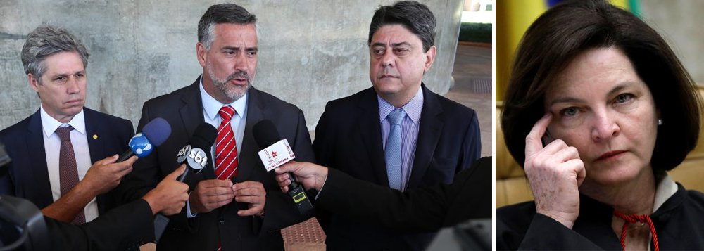 Pela terceira vez, os deputados do PT Paulo Lula Pimenta (RS), Wadih Damous e Paulo Teixeira cobraram junto à procuradora-geral da República, Raquel Dodge, em audiência nesta quarta-feira 2, que o órgão investigue denúncias feitas pelo ex-advogado da Odebrecht Rodrigo Tacla Durán contra a operação Lava Jato; documentos e declarações de Tacla Duran colocam em xeque delações dos executivos da Odebrecht, provas entregues pela empreiteira e em suspeita os próprios procuradores da força-tarefa (Foto: Gisele Federicce) Pela terceira vez, os deputados do PT Paulo Lula Pimenta (RS), Wadih Damous e Paulo Teixeira cobraram junto à procuradora-geral da República, Raquel Dodge, em audiência nesta quarta-feira 2, que o órgão investigue denúncias feitas pelo ex-advogado da Odebrecht Rodrigo Tacla Durán contra a operação Lava Jato; documentos e declarações de Tacla Duran colocam em xeque delações dos executivos da Odebrecht, provas entregues pela empreiteira e em suspeita os próprios procuradores da força-tarefa