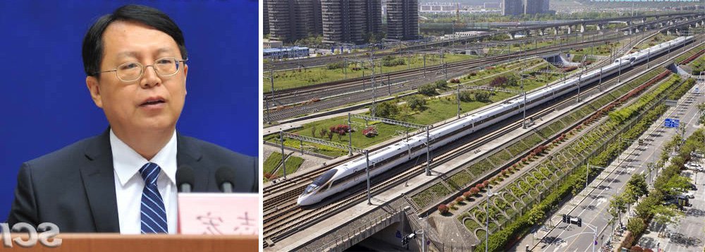 Economia chinesa continua em crescimento acelerado. Destaca-se a modernização industrial, do que é exemplo a produção do trem bala. (Foto: Reinaldo) Economia chinesa continua em crescimento acelerado. Destaca-se a modernização industrial, do que é exemplo a produção do trem bala.
