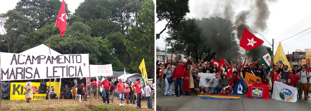 Atacado a tiros na madrugada deste sábado 28, o acampamento Marisa Letícia, formado por diversos movimentos sociais em defesa da liberdade do ex-presidente Lula, divulgou uma nota repudiando a violência, que deixou duas pessoas feridas, uma em estado grave. "A sorte de não ter havido vítimas fatais não diminui o fato da tentativa de homicídio, motivada pelo ódio e provocação de quem não aceita que a vigília é pacífica, alcança três semanas e vai receber um Primeiro de Maio com presença massiva em Curitiba. Não nos intimidarão!", diz trecho do texto (Foto: Gisele Federicce) Atacado a tiros na madrugada deste sábado 28, o acampamento Marisa Letícia, formado por diversos movimentos sociais em defesa da liberdade do ex-presidente Lula, divulgou uma nota repudiando a violência, que deixou duas pessoas feridas, uma em estado grave. "A sorte de não ter havido vítimas fatais não diminui o fato da tentativa de homicídio, motivada pelo ódio e provocação de quem não aceita que a vigília é pacífica, alcança três semanas e vai receber um Primeiro de Maio com presença massiva em Curitiba. Não nos intimidarão!", diz trecho do texto