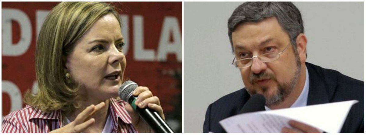 A presidente nacional do PT, senadora Gleisi Hoffmann (PR), criticou ex-ministro Antonio Palocci, que, de acordo com a parlamentar, "desde setembro do ano passado, Antonio Palocci rendeu-se às chantagens da Lava Jato, desistiu de se defender e passou a fazer falsas acusações ao ex-presidente Lula, na expectativa de receber benefícios penais e financeiros". (Foto: Leonardo Lucena) A presidente nacional do PT, senadora Gleisi Hoffmann (PR), criticou ex-ministro Antonio Palocci, que, de acordo com a parlamentar, "desde setembro do ano passado, Antonio Palocci rendeu-se às chantagens da Lava Jato, desistiu de se defender e passou a fazer falsas acusações ao ex-presidente Lula, na expectativa de receber benefícios penais e financeiros".