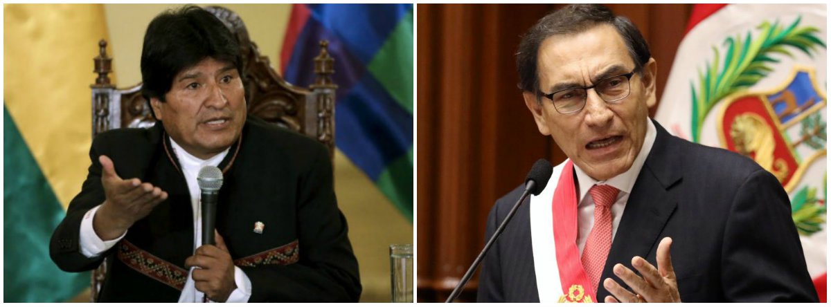 Os presidentes da Bolívia, Evo Morales, e do Peru, Martín Vizcarra, demonstraram preocupação com a situação atual da União das Nações Sul-americanas (Unasul); Morales e Vizcarra encarregaram seus chanceleres de buscar consenso no grupo para eleição do novo secretário-Geral; o bloco vive um momento delicado desde a saída temporária de Brasil, Argentina, Paraguai, Colômbia, Chile e Peru (Foto: Leonardo Lucena) Os presidentes da Bolívia, Evo Morales, e do Peru, Martín Vizcarra, demonstraram preocupação com a situação atual da União das Nações Sul-americanas (Unasul); Morales e Vizcarra encarregaram seus chanceleres de buscar consenso no grupo para eleição do novo secretário-Geral; o bloco vive um momento delicado desde a saída temporária de Brasil, Argentina, Paraguai, Colômbia, Chile e Peru
