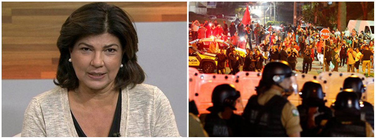 "O Globo, jornal onde Cristiana Lobo aprendeu a trabalhar, mentiu ao dizer que houve confronto, que os manifestantes tentaram invadir a Superintendência da Polícia Federal", relata o jornalista Joaquim de Carvalho, no Diario do Centro do Mundo (Foto: Leonardo Lucena) "O Globo, jornal onde Cristiana Lobo aprendeu a trabalhar, mentiu ao dizer que houve confronto, que os manifestantes tentaram invadir a Superintendência da Polícia Federal", relata o jornalista Joaquim de Carvalho, no Diario do Centro do Mundo