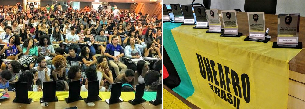 Um mês após o assassinato da vereadora Marielle Franco e de seu motorista Anderson Gomes, a Uneafro realizou, em São Paulo, a entrega do 1º Prêmio Marielle Franco homenageou personalidades e instituições que são referências para os movimentos contra o racismo, machismo e homofobia (Foto: Leonardo Lucena) Um mês após o assassinato da vereadora Marielle Franco e de seu motorista Anderson Gomes, a Uneafro realizou, em São Paulo, a entrega do 1º Prêmio Marielle Franco homenageou personalidades e instituições que são referências para os movimentos contra o racismo, machismo e homofobia