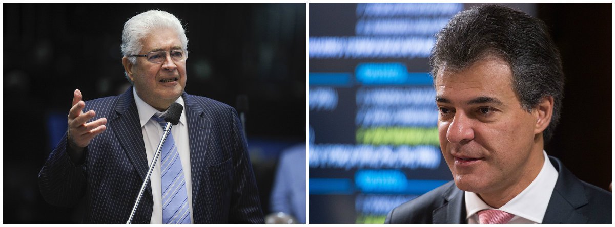 Citando investigações envolvendo o ex-governador do Paraná Beto Richa (PSDB), que deixou o cargo para disputar uma vaga no Senado, o senador Roberto Requião (MDB-PR) criticou a falta de denúncia e/ou de condenação do tucano; Requião apontou casos como "fraudes nos reparos de veículos oficiais; escolas pagas e não construídas; desvios na Receita; propina nos contratos de pedágio; desfalque na previdência do funcionalismo"; assista ao vídeo (Foto: Leonardo Lucena) Citando investigações envolvendo o ex-governador do Paraná Beto Richa (PSDB), que deixou o cargo para disputar uma vaga no Senado, o senador Roberto Requião (MDB-PR) criticou a falta de denúncia e/ou de condenação do tucano; Requião apontou casos como "fraudes nos reparos de veículos oficiais; escolas pagas e não construídas; desvios na Receita; propina nos contratos de pedágio; desfalque na previdência do funcionalismo"; assista ao vídeo