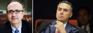 O colunista da Folha de S. Paulo Reinaldo Azevedo afirma em texto publicado hoje que o ministro do Supremo Tribunal Federal Roberto Barroso é “um homem de método” e que esse “método” é aviltar a democracia; para Azevedo, Barroso chegou ao STF “pelas mãos sujas de sangue de Cezare Battisti e como porta-voz das ditas minorias”; o colunista acredita que Barroso foi o pai da reforma política idealizada pelo PT que, uma vez naufragada, o fez pegar o bote salva-vidas do heroísmo na prisão de Lula (Foto: Gustavo Conde) O colunista da Folha de S. Paulo Reinaldo Azevedo afirma em texto publicado hoje que o ministro do Supremo Tribunal Federal Roberto Barroso é “um homem de método” e que esse “método” é aviltar a democracia; para Azevedo, Barroso chegou ao STF “pelas mãos sujas de sangue de Cezare Battisti e como porta-voz das ditas minorias”; o colunista acredita que Barroso foi o pai da reforma política idealizada pelo PT que, uma vez naufragada, o fez pegar o bote salva-vidas do heroísmo na prisão de Lula