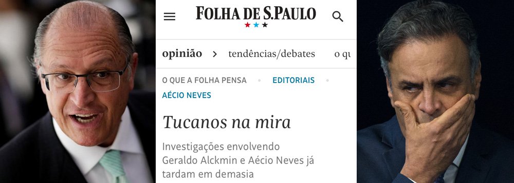 Em editorial publicado nesta quita-feira (12), o jornal Folha de S. Paulo afirma que "por diferentes razões, expoentes do PSDB sob investigação têm escapado de condenações e prisões preventivas"; "O caso de Aécio é especialmente escandaloso. Gravado a pedir R$ 2 milhões a Joesley Batista, da JBS, o mineiro contou com a ajuda de seus pares no Senado para se livrar, em outubro, das medidas cautelares a ele impostas pelo Supremo Tribunal Federal", diz; leia a íntegra (Foto: Leonardo Lucena) Em editorial publicado nesta quita-feira (12), o jornal Folha de S. Paulo afirma que "por diferentes razões, expoentes do PSDB sob investigação têm escapado de condenações e prisões preventivas"; "O caso de Aécio é especialmente escandaloso. Gravado a pedir R$ 2 milhões a Joesley Batista, da JBS, o mineiro contou com a ajuda de seus pares no Senado para se livrar, em outubro, das medidas cautelares a ele impostas pelo Supremo Tribunal Federal", diz; leia a íntegra