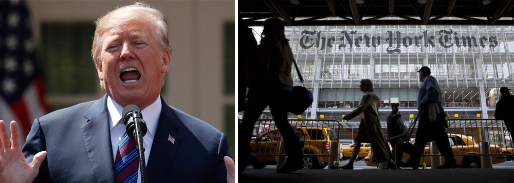 Em longo e inusitado editorial de página inteira nesta segunda-feira, com 1366 palavras, o “New York Times” critica duramente as tentativas de Trump de barrar a investigação sobre interferência russa em sua eleição: “O presidente não está acima da lei” (Foto: Aquiles Lins) Em longo e inusitado editorial de página inteira nesta segunda-feira, com 1366 palavras, o “New York Times” critica duramente as tentativas de Trump de barrar a investigação sobre interferência russa em sua eleição: “O presidente não está acima da lei”